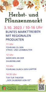 Programm Herbstmarkt 2023 im Wangeliner Garten