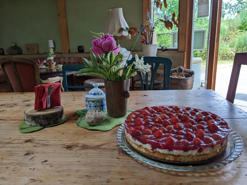 Frisch gebackener Kuchen im Gartencafé Wangeliner Garten