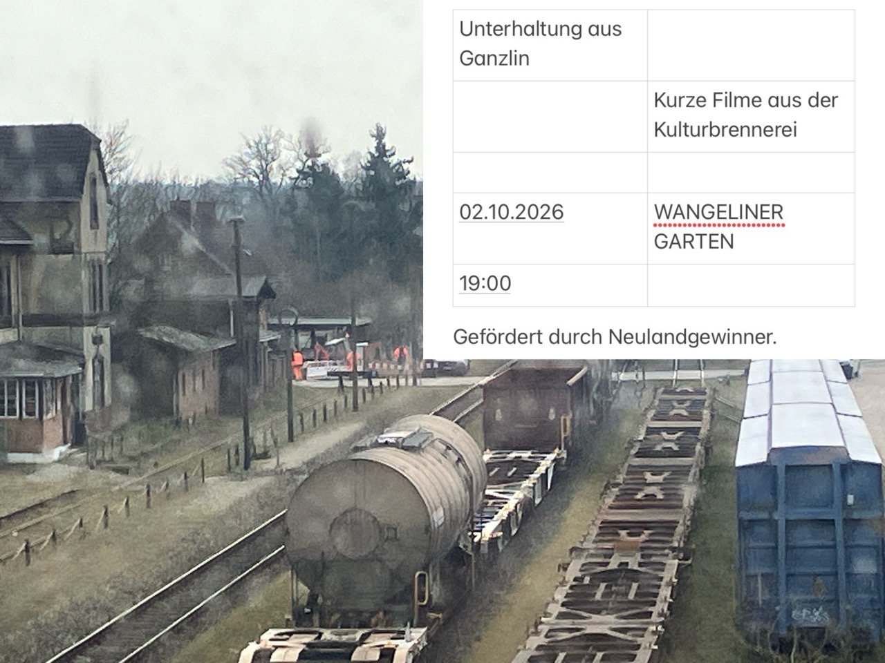 Die Kulturbrennerei lädt zur Kurzfilmschau in den Wangeliner Garten ein